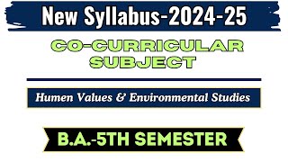 New syllabus 202425  BA 5th semester CoCurricular subject new syllabus 202425 [upl. by Nettle]