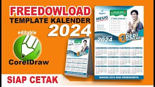 FREEDOWNLOAD GRATIS TEMPLATE KALENDER 2024  FORMAT COREDRAW  Gunlar Channel [upl. by Huey440]