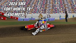 2024 Rd 2 SMX 450 PRO Moto 1  Fort Worth TX  Mx Simulator [upl. by Fechter]