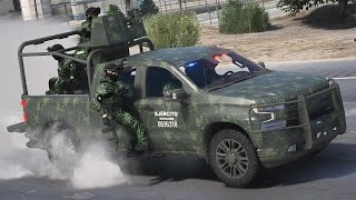 GTA 5 POLICIA  EJERCITO MEXICANO  BANCÓ ROBADO  TheAxelGamer [upl. by Ayotl]