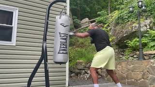 PUNSH DRUNK BOXING Son watching me beat up the HEAVY BAG [upl. by Midis]