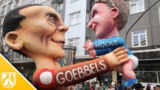 Rosenmontagszug in Düsseldorf Das sind die Mottowagen 2019 [upl. by Ayiotal]