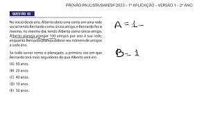 Questão 3  Provão PaulistaSaresp 2023 – 2° Ano  1° Aplicação  Versão 1 [upl. by Amias]