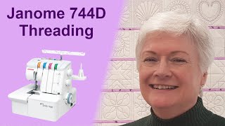 Janome 744D SergerOverlocker  Threading [upl. by Atteirneh]