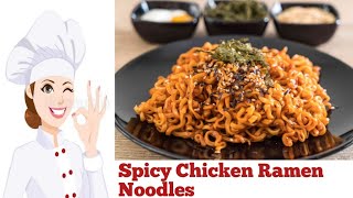 Spicy Chicken Ramen Noodles Recipe cookingwithammara [upl. by Ayortal]