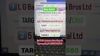 Today Top Stock Picks L G Balakrishnan amp 5Paisa Capital 🚀 Huge Profit Potential 💹sharemarket [upl. by Amati]