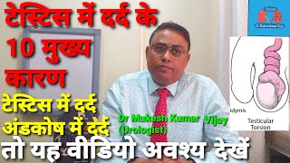 अंडकोष में दर्द के 10 कारण  Testis Pain 10 main causes Hindi  Testis Pain Treatment [upl. by Fredella792]