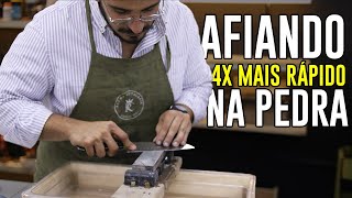 Como AFIAR e AMOLAR uma faca PROFISSIONAL na PEDRA  sem a chaira [upl. by Attenev]