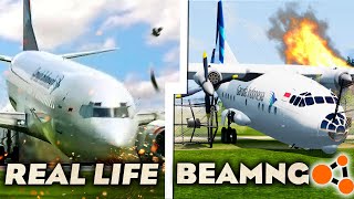 Real Airplane Crashes Recreation in BeamNG Drive 5 [upl. by Annavoeg678]