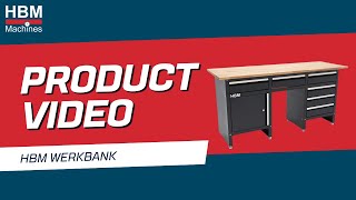 HBM 171 Cm Werkbank Met 6 Laden 1 Deur en Massief Houten Werkblad  Productvideo [upl. by Rudie]