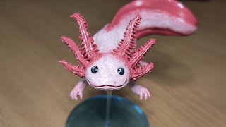 I made an Axolotl figure out of clay  Polymer clay sculpting tutorial [upl. by Margy]