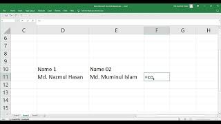 Excel  Concatenate Function [upl. by Nared]