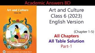 Art and Culture  Class 6  English Version  All Chapters  All Table Solution  Part1 [upl. by Osber]