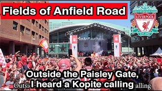 BOSS NIGHT quotFields of Anfield Roadquot Lyrics Champions League Final Liverpool Songs [upl. by Adnorrehs]