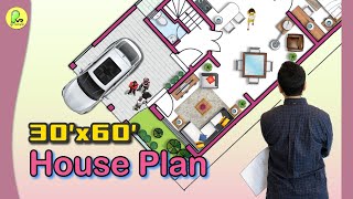 30’× 60’ house plan 2bhk with car parking 30 by 60 home plan 3060 houseplan housedesign [upl. by Cinnamon578]