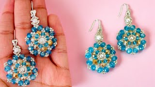 ✅Como Hacer ARETES de BISUTERÍA Fáciles y Bonitos Paso a paso en minutos⏳🩵🦋Aretes Artesanales🩵 [upl. by Cardon741]