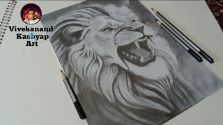 Lion Drawing Realistic Lion Drawing Lion Drawing Step By Step 💯🦁👑 [upl. by Ylecic]