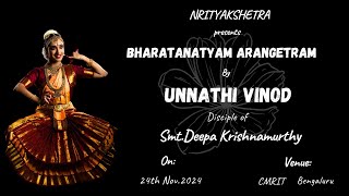 BHARATANATYAM ARANGETRAM By UNNATHI VINOD [upl. by Enyawed]