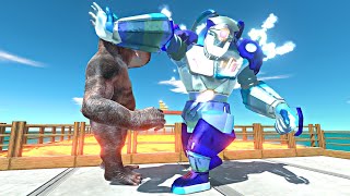 Ice Metal Goro vs Mutant Primates on Hell Bridge  Animal Revolt Battle Simulator [upl. by Enihpad233]