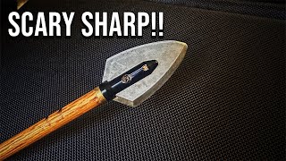 How to Sharpen Single Bevel Broadheads Without A Jig [upl. by Marigold]