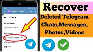 How To Recover Deleted Telegram Messages Photos Videos In Two Minutes  New Update 2024 [upl. by Aiduan155]