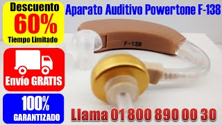 Aparato Para Sordera Powertone F138  Venta de aparatos auditivos [upl. by Noraf]