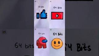 4 in 1 about pixel art 😱 64 bits  quarter bit shorts foryou likebutton pixelart viral [upl. by Karina]