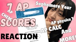 AP SCORE REACTION 😜 7 AP EXAMS from SOPHOMORE YEAR AP BIO CALC CHEM CSA PHYSICS 1 STATS WHAP [upl. by Aible]