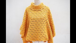 Poncho o capa de mujer a crochet MAJOVEL muy fácil y rápido crochet ganchillo fácil [upl. by Ynnaj]