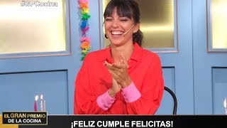 Felicitas Pizarro cumplió años y lo festejó soplando las velitas en El gran premio de la cocina [upl. by Gun]