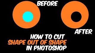 How to cut shape out of shapes in Photoshop l Cut shape in Photoshop [upl. by Noside]