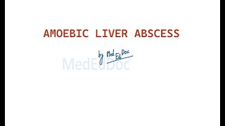 AMOEBIC LIVER ABSCESS [upl. by Cullan]