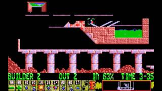 Lemmings PC  Level 24 Konbanwa Lemming san [upl. by Hortensa]