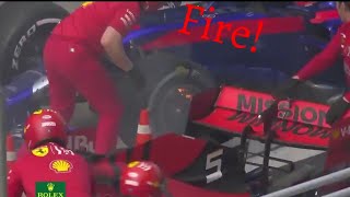 Vettels tells to his mechanics to help Albons toro rosso [upl. by Norha701]