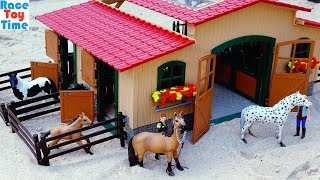 Schleich Stable with Horses Playset For Kids [upl. by Lowe]