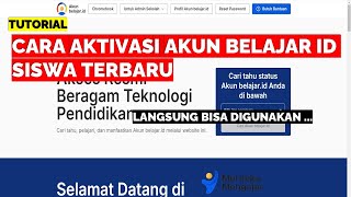 CARA AKTIVASI AKUN BELAJAR ID SISWA TERBARU [upl. by Rosanne]