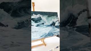 Outer Hebrides wave growyourchannel seascapepainting scotland [upl. by Sueaddaht]