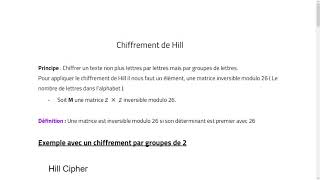 Cryptographie  Chiffrement de Hill 13  Principes [upl. by Risser635]