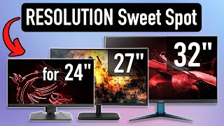 Best Monitor Resolution amp Size 24 vs 27 vs 32 inch Monitor 1080p 1440p 4K [upl. by Jermain]