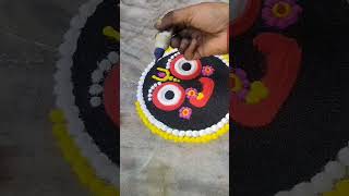 Panchuka rangoli specialShree Jagannath rangoli designs shots easyrangoli simple rangoli design [upl. by Olfe]