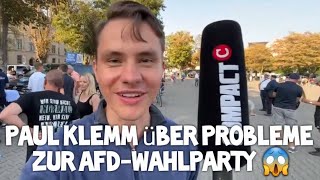 Paul Klemm von Compact über Probleme zur AfD Wahlparty Bodo Ramelow Erfurt Landtagswahl Thüringen [upl. by Crescentia]