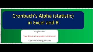 047 Cronbachs alpha in Excel and R [upl. by Eiznikam]