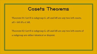 Coset Theorems [upl. by Nawuq]