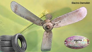 89 Years Old Italian Queen 👸 MARELLI AC 48Inch Type quotC 1935 Antique Ceiling Fan vs Car Tyre 🤑 [upl. by Allyce]