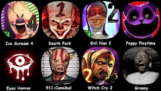 Ice Scream 4Death ParkEvil Nun 2Poppy PlaytimeEyes Horror911CannibalWitch Cry 2Granny [upl. by Arualana960]