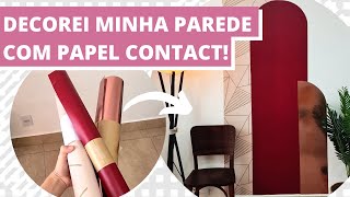 Como decorar a parede com papel contact SHORTS [upl. by Anahsak]