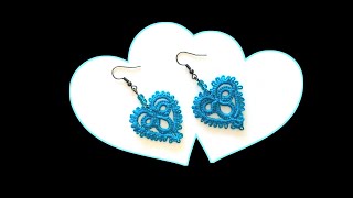 Heartfelt Knots Needle Tatting for Beginners  Beautiful Earrings Helens Crafts [upl. by Hoppe]