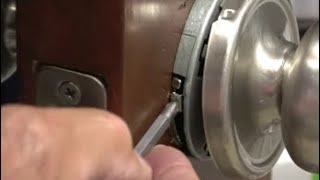 Tighten a Loose Kwikset Door Handle  Hidden Release under the Rose [upl. by Coryden]