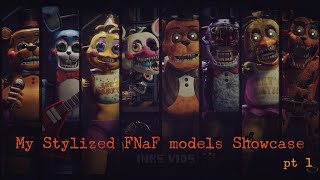 BlenderFNaF My stylized models Showcase pt 1 [upl. by Aida637]