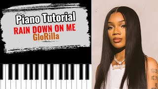 🎹RAIN DOWN ON ME by Glorilla easy piano tutorial lesson free [upl. by Enimsaj]